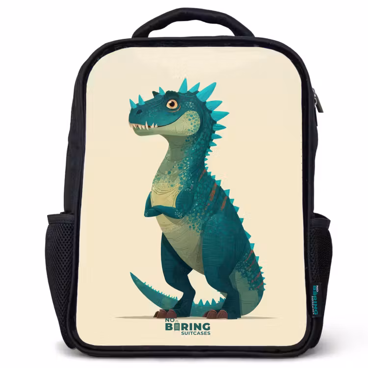 Spiky dino met vriendelijke blik Rugzak - Zwart middel -3d