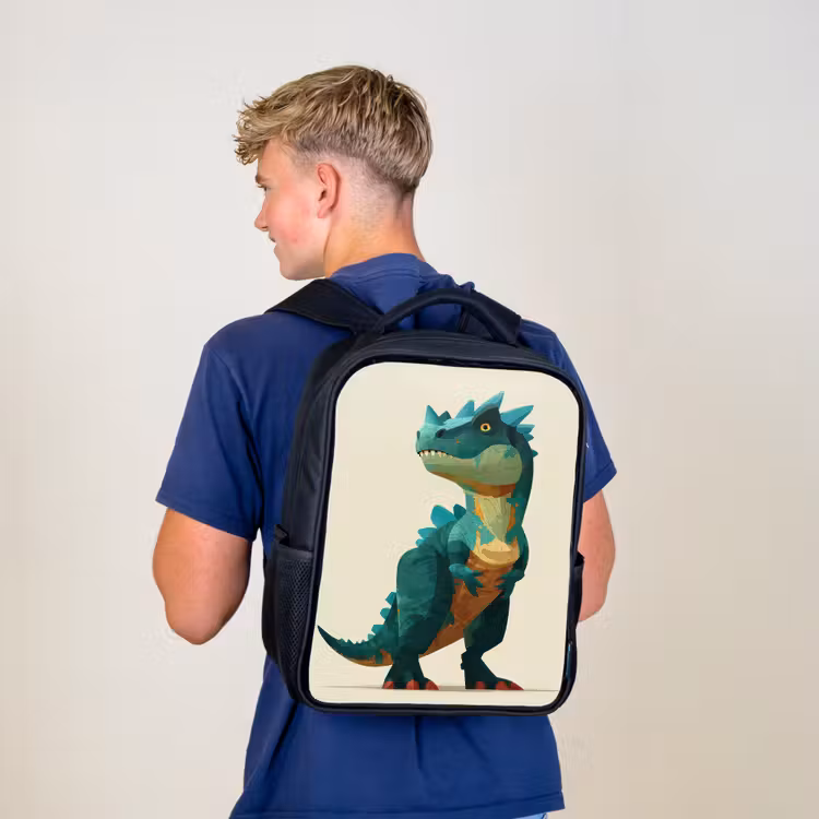Stekels - Dino - Blauw - Gespierd Rugzak - Zwart middel -sfeer8