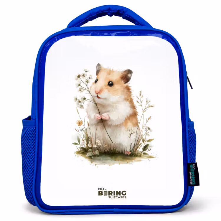 Dier - Natuur - Hamster Kinderrugzak - Blauw middel -3d
