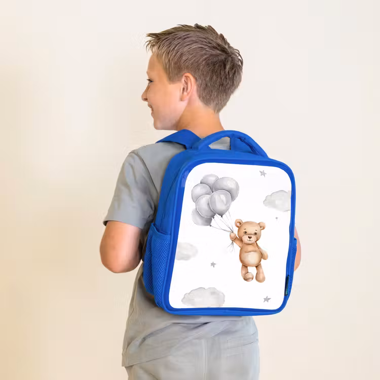 Beer - Ballon - Sterren - Kinderen Kinderrugzak - Blauw middel -sfeer2