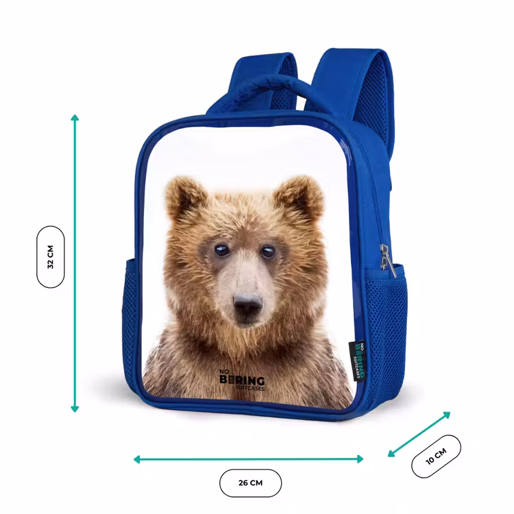 Bennie Beer Kinderrugzak - Blauw middel -productfoto_formaten