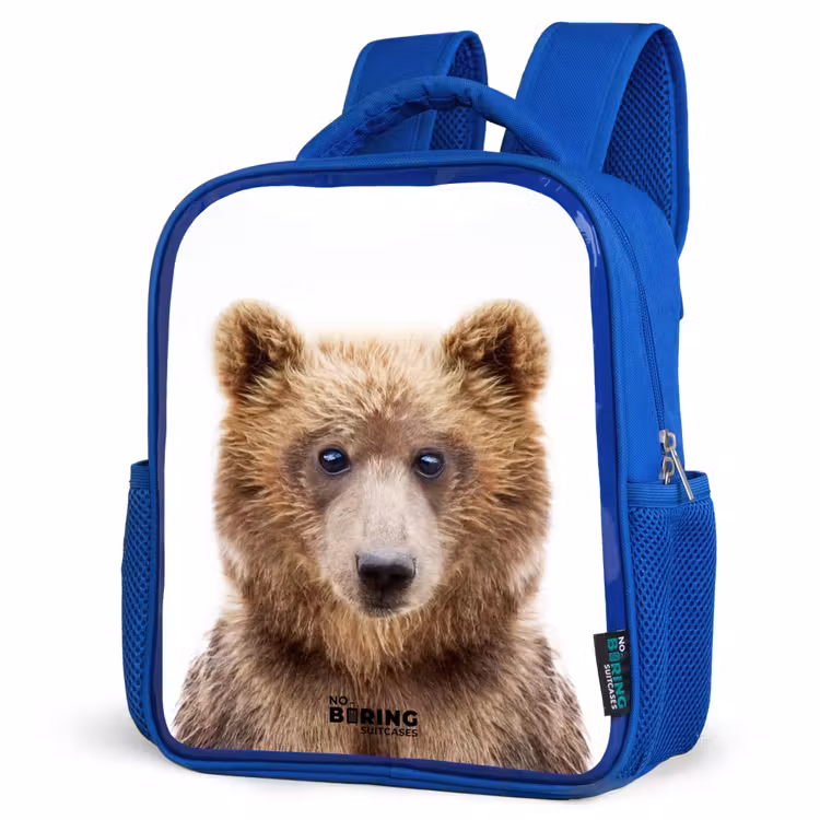 Bennie Beer Kinderrugzak - Blauw middel -schuin
