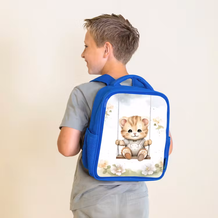 Beer - Baby - Dier - Kinderen Kinderrugzak - Blauw middel -sfeer2