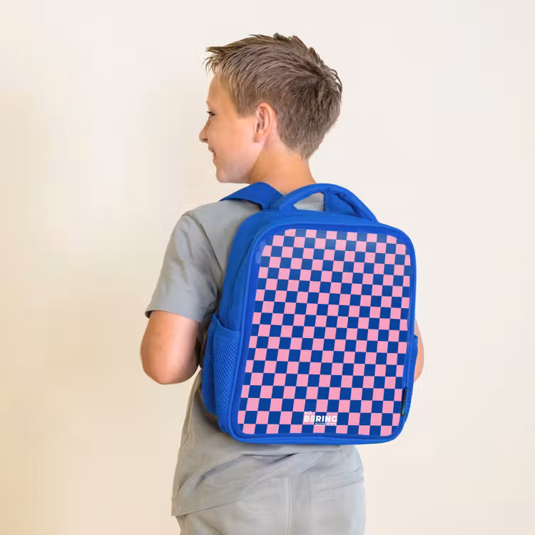 Blokjes - Blauw - Roze Kinderrugzak - Blauw middel -sfeer2