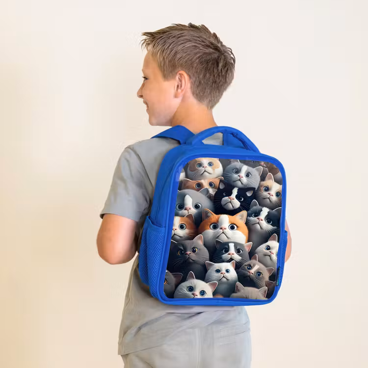 Snoezige Snuitjes Kinderrugzak - Blauw middel -sfeer2
