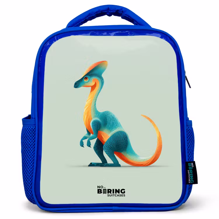 Dino - Blauw - Dier Kinderrugzak - Blauw middel -3d