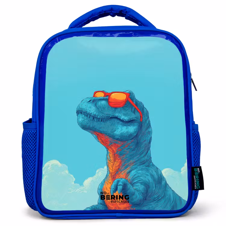 Dino - Zonnebril - Blauw Kinderrugzak - Blauw middel -3d