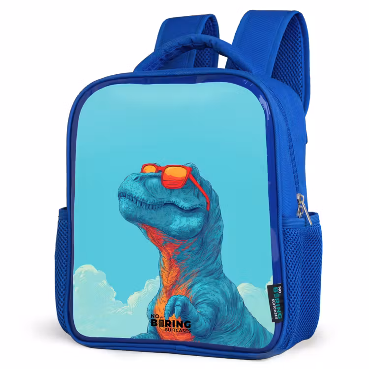 Dino - Zonnebril - Blauw Kinderrugzak - Blauw middel -schuin