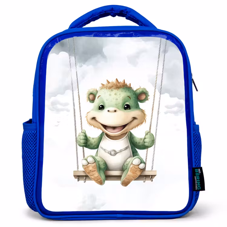 Draak - Baby dier - Kinderen Kinderrugzak - Blauw middel -3d