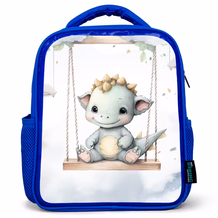 Draak - Baby dier - Kinderen Kinderrugzak - Blauw middel -3d
