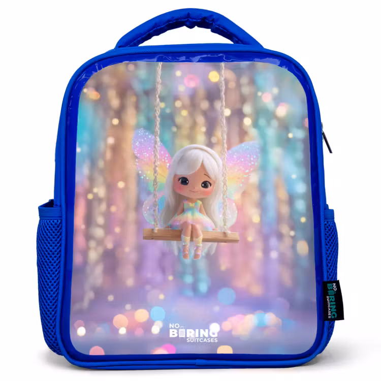 Fee - Elf - Regenboog Kinderrugzak - Blauw middel -3d