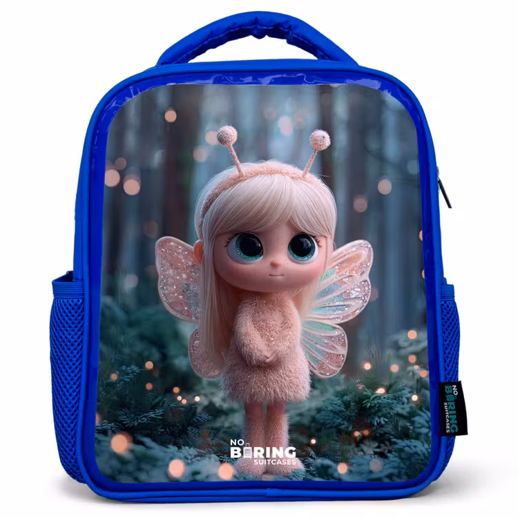 Fairy - Bos - Glitters Kinderrugzak - Blauw middel -3d