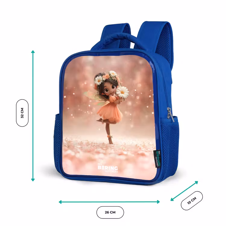Fee met madeliefjes Kinderrugzak - Blauw middel -productfoto_formaten