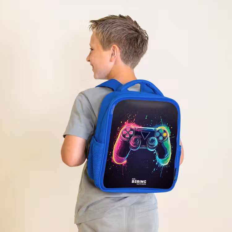 Game - Controller - Kleurrijk Kinderrugzak - Blauw middel -sfeer2