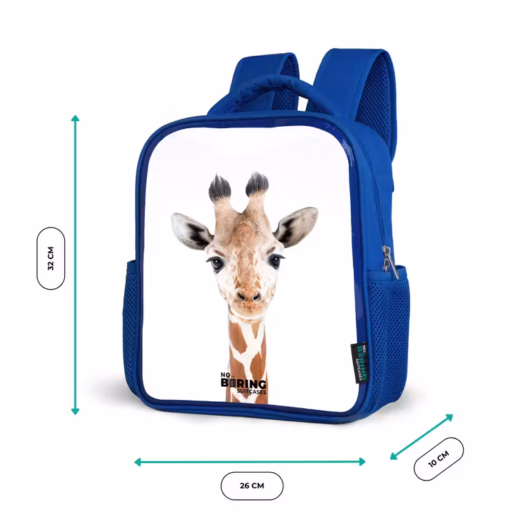 Gerrie Giraffe Kinderrugzak - Blauw middel -productfoto_formaten