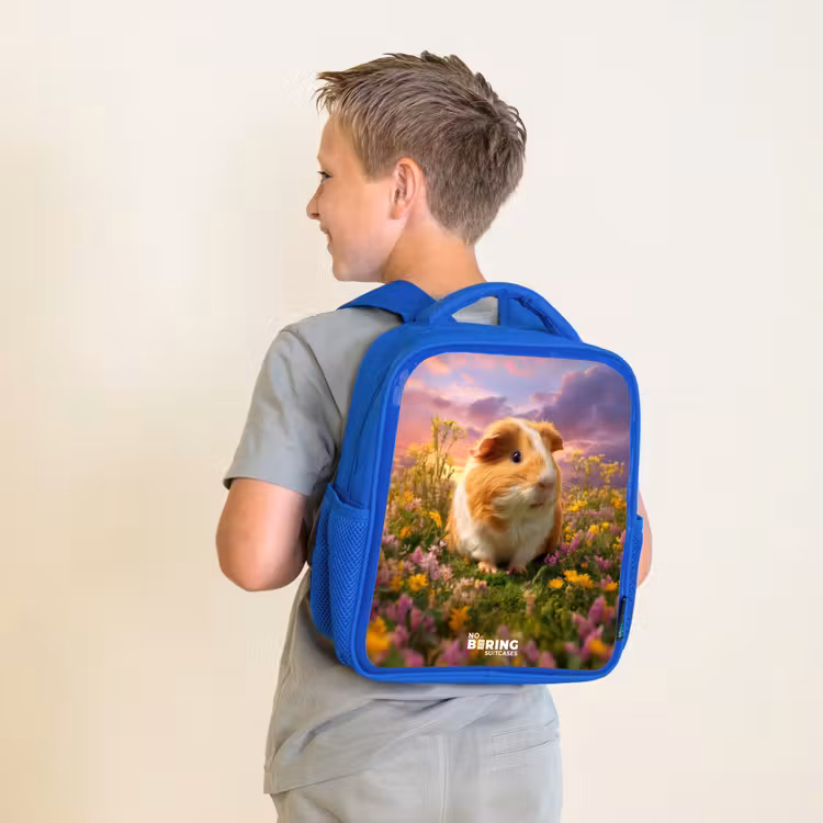 Cavia - Natuur - Dier Kinderrugzak - Blauw middel -sfeer2