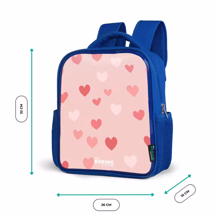 Hartjes Kinderrugzak - Blauw middel -productfoto_formaten