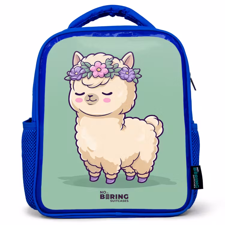 Kawai - Alpaca - Groen Kinderrugzak - Blauw middel -3d