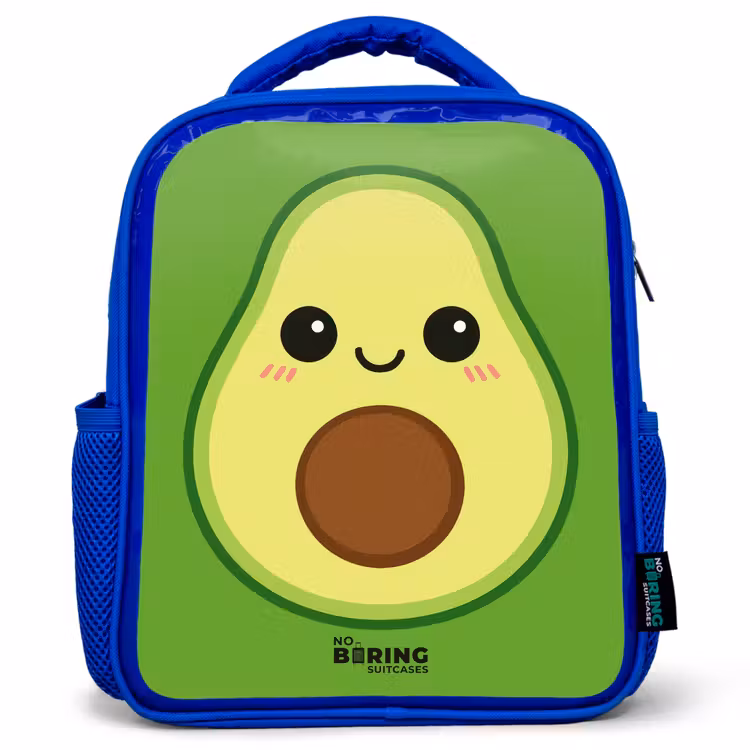 Kawai - Avocado - Groen Kinderrugzak - Blauw middel -3d