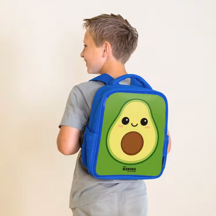 Kawai - Avocado - Groen Kinderrugzak - Blauw middel -sfeer2