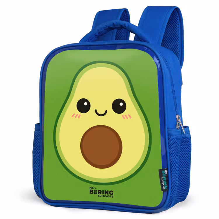 Kawai - Avocado - Groen Kinderrugzak - Blauw middel -schuin