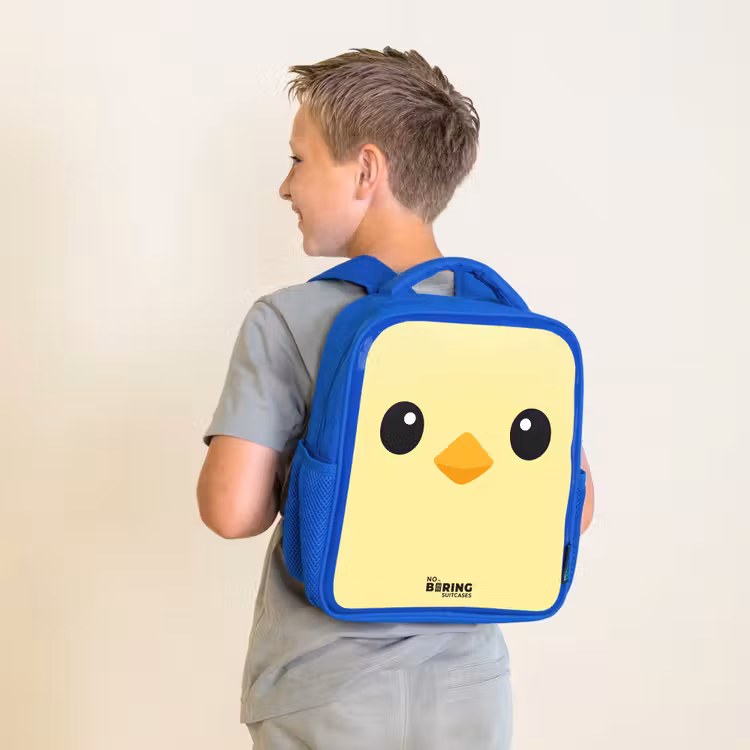 Kawai - Kuiken - Geel Kinderrugzak - Blauw middel -sfeer2