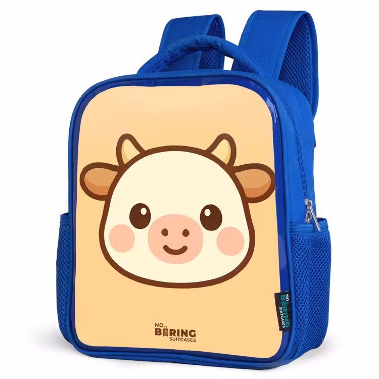 Kawai - Koe - Bruin Kinderrugzak - Blauw middel -schuin