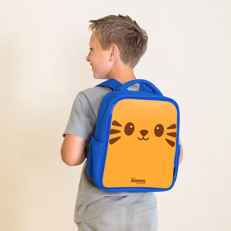 Kawai - Tijger - Oranje Kinderrugzak - Blauw middel -sfeer2