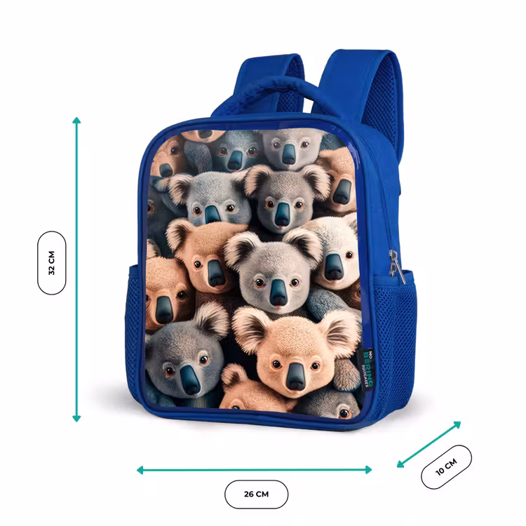 Koala Kapriolen Kinderrugzak - Blauw middel -productfoto_formaten