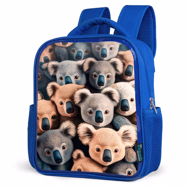 Koala Kapriolen Kinderrugzak - Blauw middel -schuin