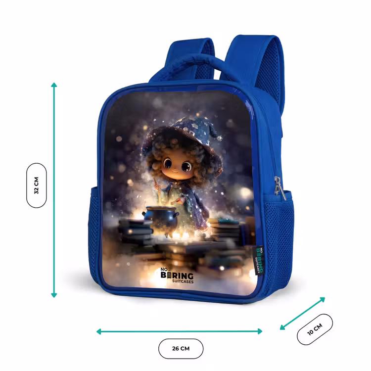 Magische Nacht vol Toverkunst Kinderrugzak - Blauw middel -productfoto_formaten