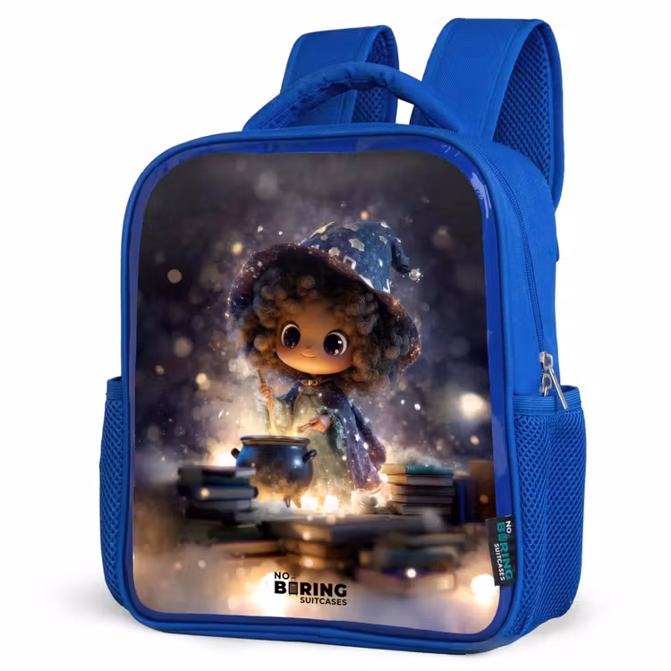 Magische Nacht vol Toverkunst Kinderrugzak - Blauw middel -schuin