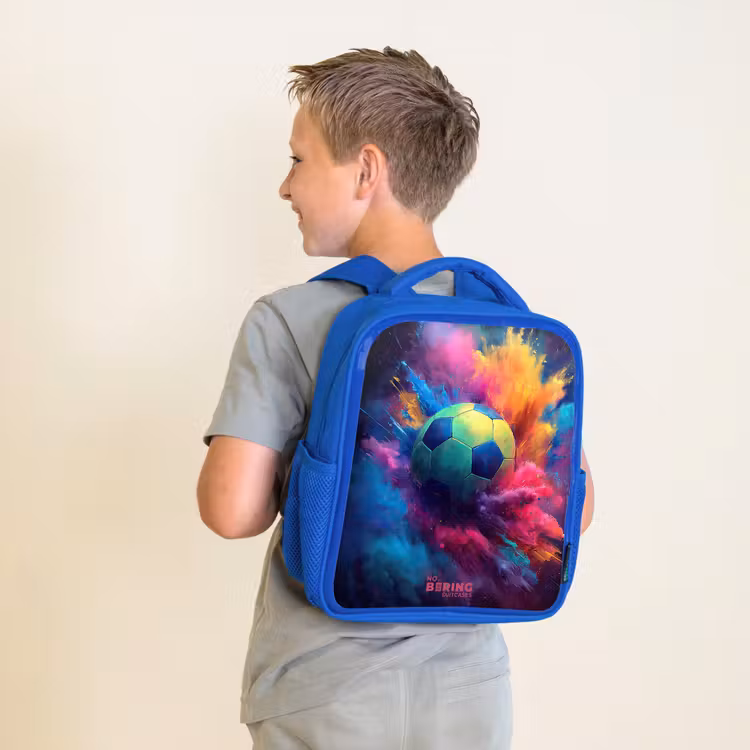 Neon - Bal - Kleurrijk Kinderrugzak - Blauw middel -sfeer2