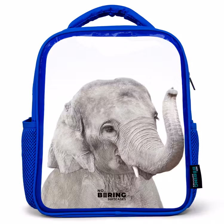 Oscar Olifant Kinderrugzak - Blauw middel -3d