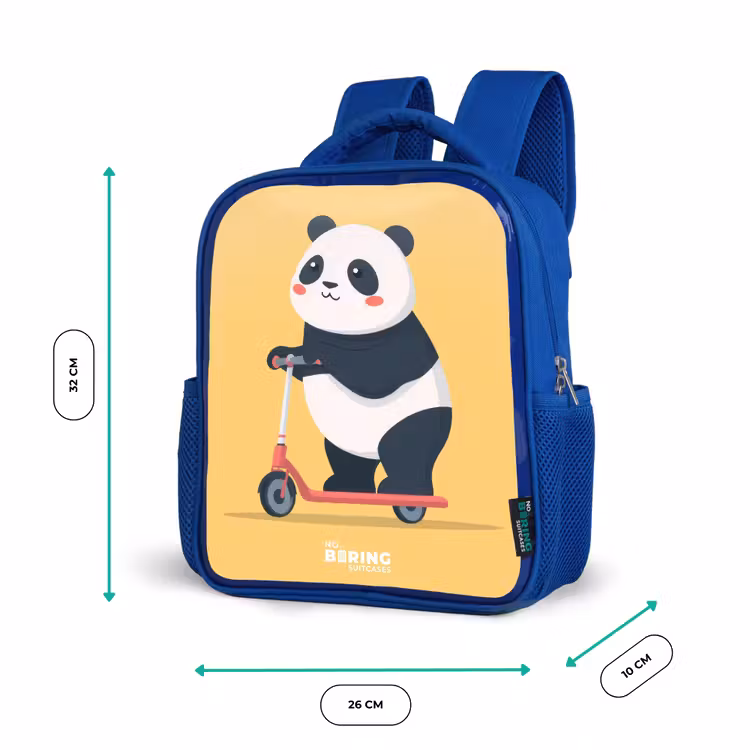 Panda - Step - Geel Kinderrugzak - Blauw middel -productfoto_formaten