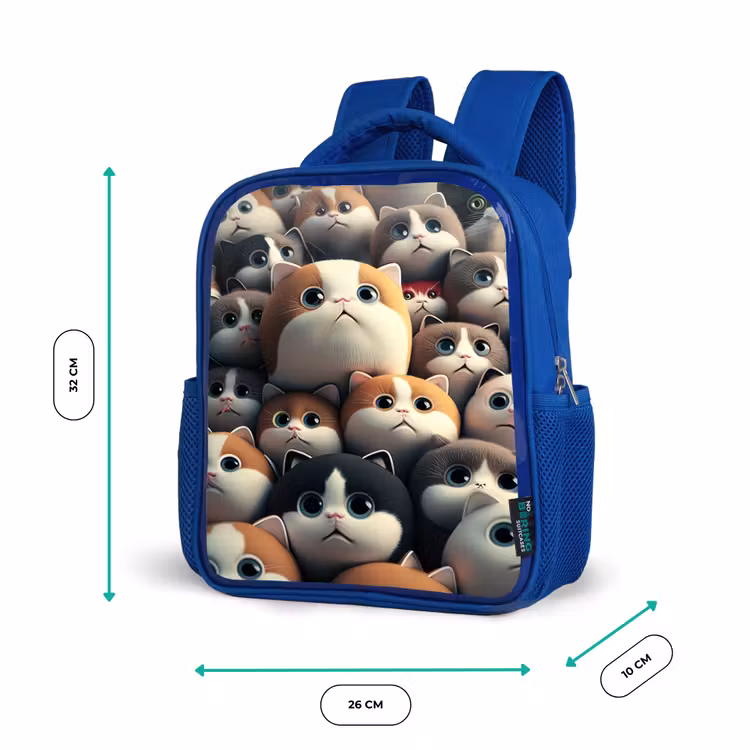 Lapjes Katjes Kinderrugzak - Blauw middel -productfoto_formaten