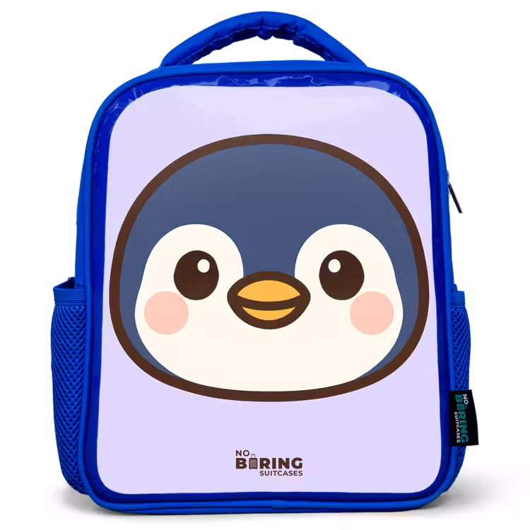 Pinguïn Kinderrugzak - Blauw middel -3d
