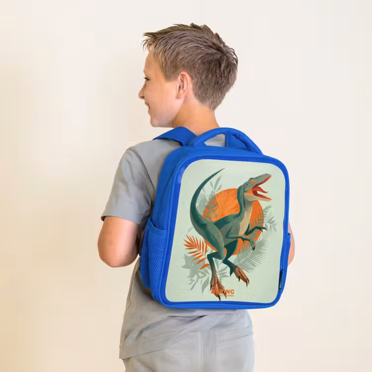 Sluipende jager met bladeren Kinderrugzak - Blauw middel -sfeer2