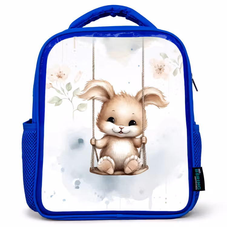 Konijn - Baby dier - Kinderen Kinderrugzak - Blauw middel -3d