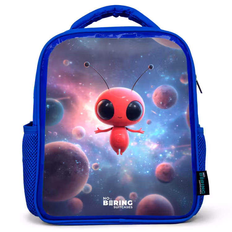 Rood Ruimtewezen in Kosmische Dans Kinderrugzak - Blauw middel -3d