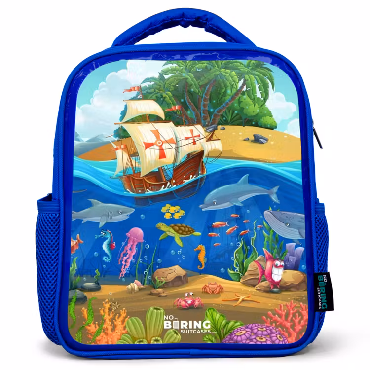Zeilschip op de oceaan Kinderrugzak - Blauw middel -3d