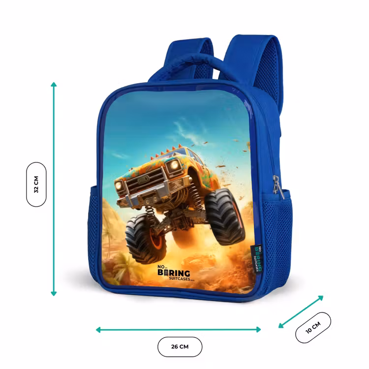 Zandsloper Kinderrugzak - Blauw middel -productfoto_formaten