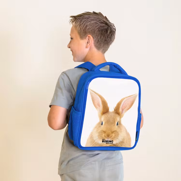 Snuffels met Tevreden Hoofd Kinderrugzak - Blauw middel -sfeer2