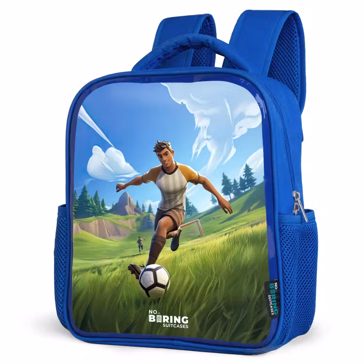 Voetbal - Jongen - Goal - Voetbaltenue Kinderrugzak - Blauw middel -schuin