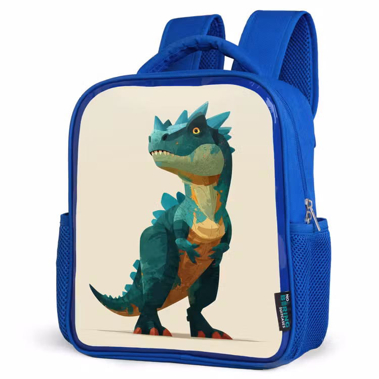 Stekels - Dino - Blauw - Gespierd Kinderrugzak - Blauw middel -schuin