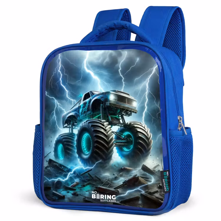 Thunder Wheels Kinderrugzak - Blauw middel -schuin