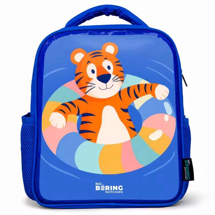 Tijger - Zwemband - Water Kinderrugzak - Blauw middel -3d