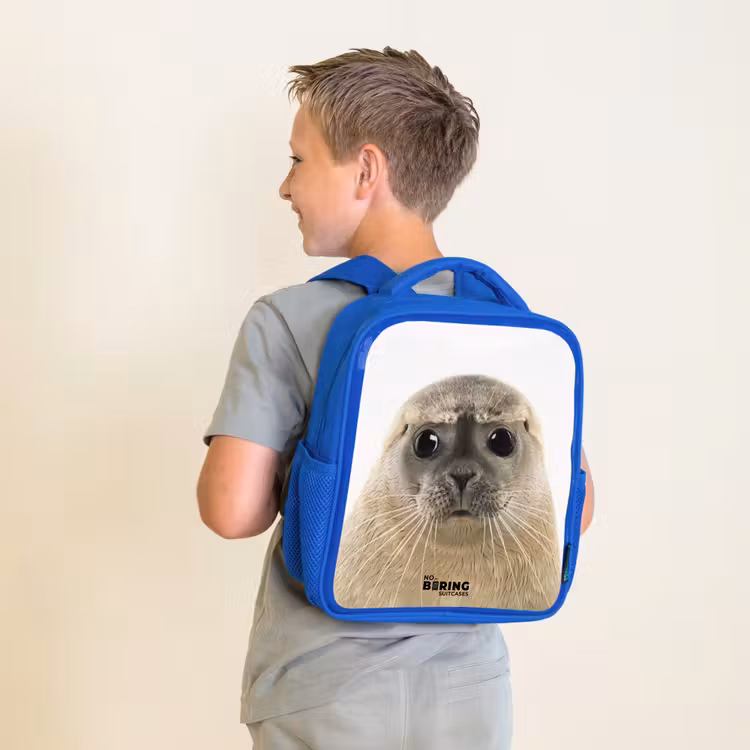 Zyon Zeehond Kinderrugzak - Blauw middel -sfeer2