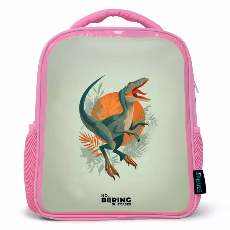 Dier - Dino - Natuur Kinderrugzak - Roze middel -3d