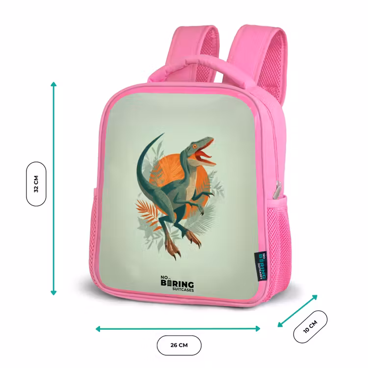 Dier - Dino - Natuur Kinderrugzak - Roze middel -productfoto_formaten